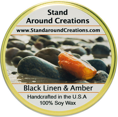 BLACK LINEN & AMBER TUREEN 11-OZ.