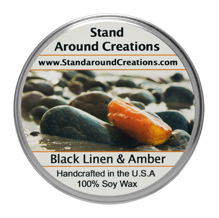 BLACK LINEN & AMBER TUREEN 8-OZ.