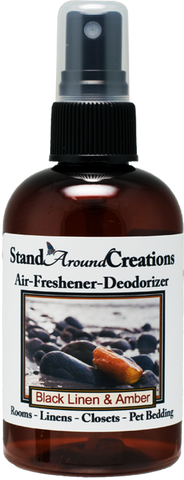 BLACK LINEN & AMBER AIR-FRESHENER / DEODORIZER;  4-OZ.