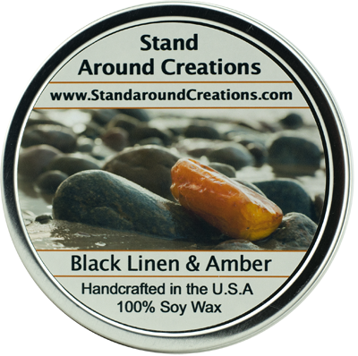 BLACK LINEN & AMBER TIN 16-OZ.