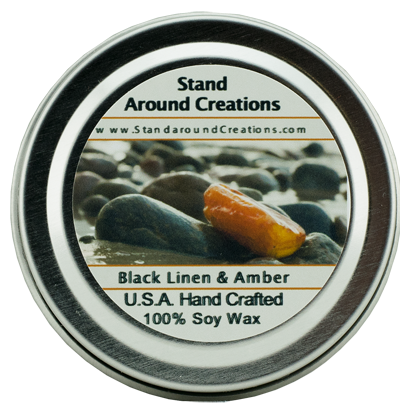 BLACK LINEN & AMBER TIN 2-OZ.