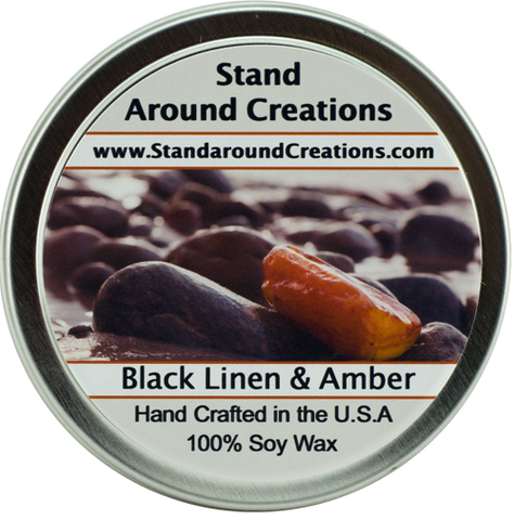 BLACK LINEN & AMBER TIN 4-OZ.