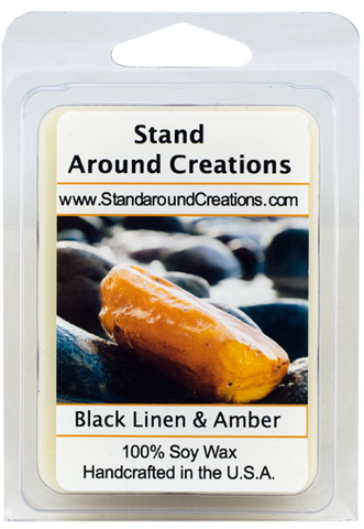BLACK LINEN & AMBER WAX MELT 3-OZ.
